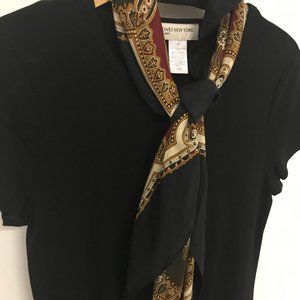Echo Gold, Brown, Black, Burgundy and Cream Scarf